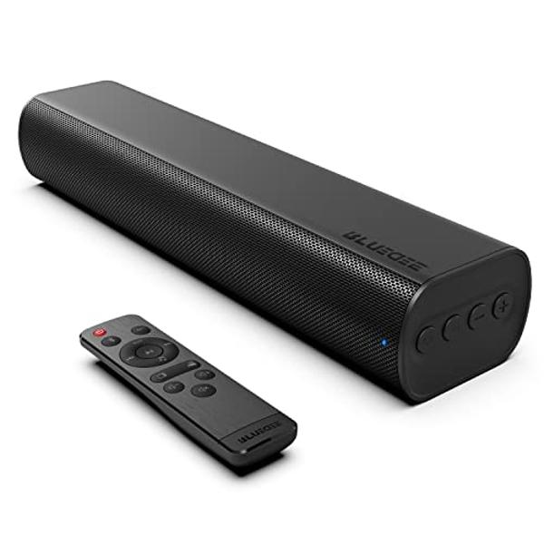 Sound Bars for TV 16-inch, Cinematic TV Sound Bar with Impactful Bass, Bluetooth Soundbar for TV with Remote Control, Wall Mountable TV Speakers Sound Bar Work with Traditional or 