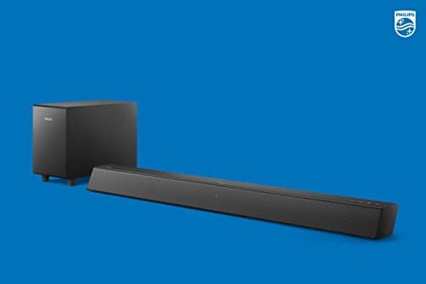 PHILIPS B5306 2.1-Channel Soundbar with Wireless Subwoofer & Roku TV Ready, Black