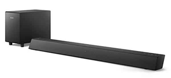 Sound Bars for TV 16-inch, Cinematic TV Sound Bar with Impactful Bass, Bluetooth Soundbar for TV with Remote Control, Wall Mountable TV Speakers Sound Bar Work with Traditional or 