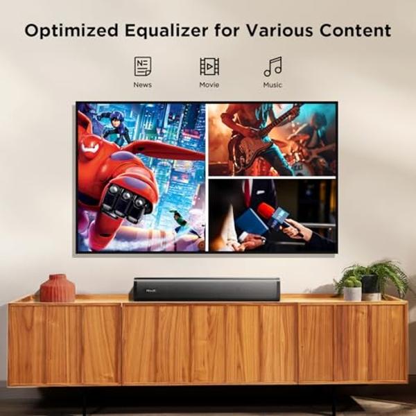 Passau Sound Bar 35 Inch Soundbar for Smart TV Speaker with Bluetooth 5.3 Opt/USB/AUX Connectivity, LED Display, 3 DSP Mode TV Sound Bars for Home Theater Audio PC Gaming Projector