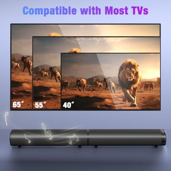 Sound Bar, 100W Sound Bar for Smart TV, 5.3 Bluetooth Sound Bar 2 in 1 Detachable Surround Sound System for TV Home Audio Soundbar Speaker, Soundbar with 3D Surround Bass Effect, H