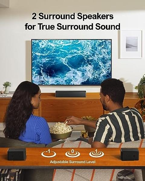 ULTIMEA 5.1 Sound Bar with Dolby Atmos, Wireless Subwoofer, 410W Peak Power Surround Sound System for TV, Sound Bar for Smart TV, Bass Boost and Surround Adjustable, Poseidon D60, 