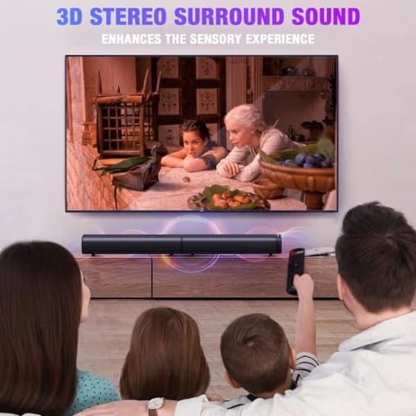 Sound Bar, 100W Sound Bar for Smart TV, 5.3 Bluetooth Sound Bar 2 in 1 Detachable Surround Sound System for TV Home Audio Soundbar Speaker, Soundbar with 3D Surround Bass Effect, H