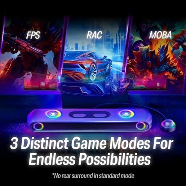 OXS Thunder Pro+ Gaming Soundbar with Wireless Satellite Neck Speaker, 7.1.2 Dolby Atmos Surround Sound System, Built-in Woofer, App Customization, RGB Effects, 3 Pro Gamer Modes, 