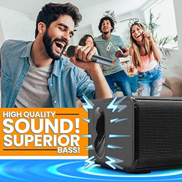 Emerson EHS-2000 32-Inch Bluetooth Soundbar, 2.0 Channel Home Theater Speaker System with Remote Control, USB/AUX Inputs, FM Radio, Compact, Wall Mountable Design