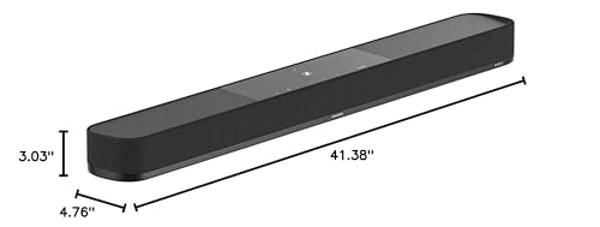 Sennheiser AMBEO Soundbar Plus for TV and Music with Immersive 3D Surround Sound, Virtual 7.1.4 Speaker Setup, Built-in Dual Subwoofers, Advanced Streaming Connectivity, Night Mode