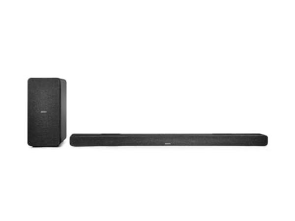 Denon DHT-S517 Sound Bar for TV with Wireless Subwoofer, 3D Surround Sound, Dolby Atmos, HDMI eARC Compatibility, Wireless Music Streaming via Bluetooth, Quick Setup, Wall-Mountabl