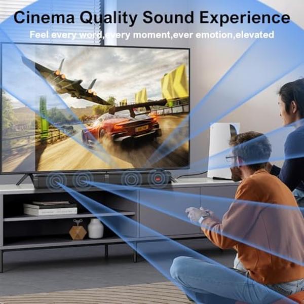 TV Sound Bar Sound Bar for Speaker Smart TV Sound bars 80W Split Soundbars, Surround Sound Powerful Bass, Home Theater Speakers with HDMI-ARC/Optical/AUX Connection 2-in-1 Detachab