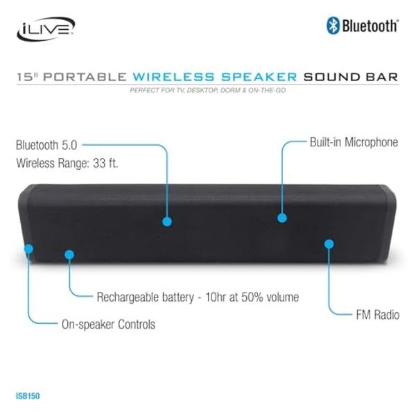 Pyle 2-Channel Tabletop Soundbar Digital Speaker System - Digital Amplifier with DSP Streaming Tabletop Stand Mount TV Digital System with AUX/Optical In/USB In/HDMI (ARC), LED Dis