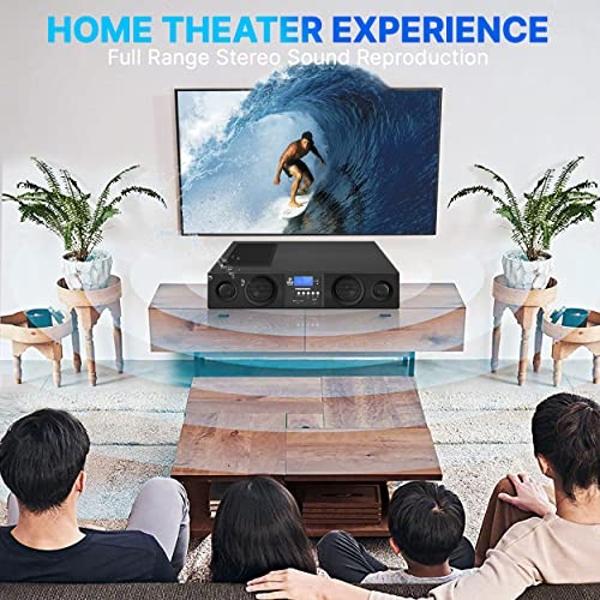 Pyle 3D Surround Bluetooth Soundbar - Sound System Compatible to TV, USB, SD, FM Radio with 3.5mm AUX Input and Wireless Remote - PSBV200BT