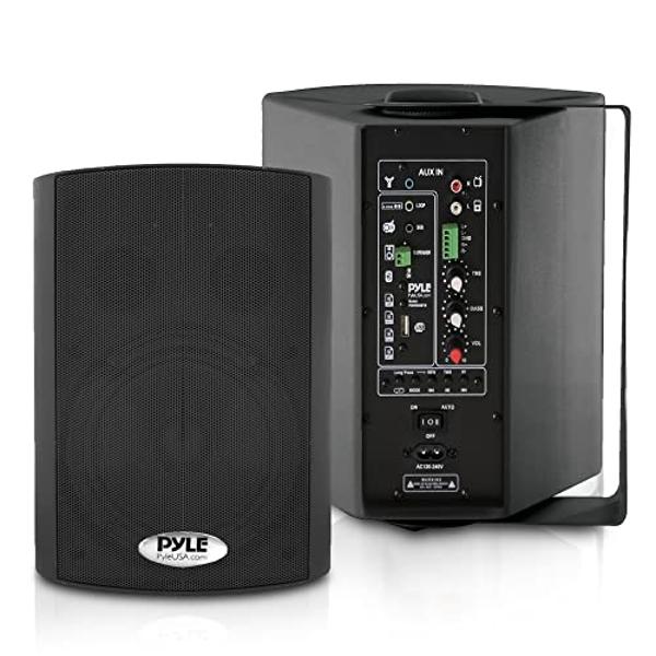 Pyle 6.5'' Wireless BT Streaming Speakers - Pro-Active, Wall Mountable, 100W MAX w/ 2-Way Full Range Stereo Sound Reproduction, Built-in Digital Sound Amplifier, Pair, Elegant Blac