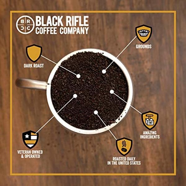 Black Rifle Coffee Company Murdered Out, Extra Dark Roast Ground Coffee, Columbian Roast With Bold Aroma and Smoky Flavors, Helps Support Veterans and First Responders, 12 Ounce Ba