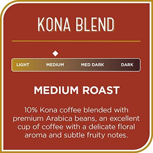 Don Francisco's Kona Blend Medium Roast Ground Coffee - Delicate Flavor for Drip, Pour Over, and French Press (18 oz Bag)