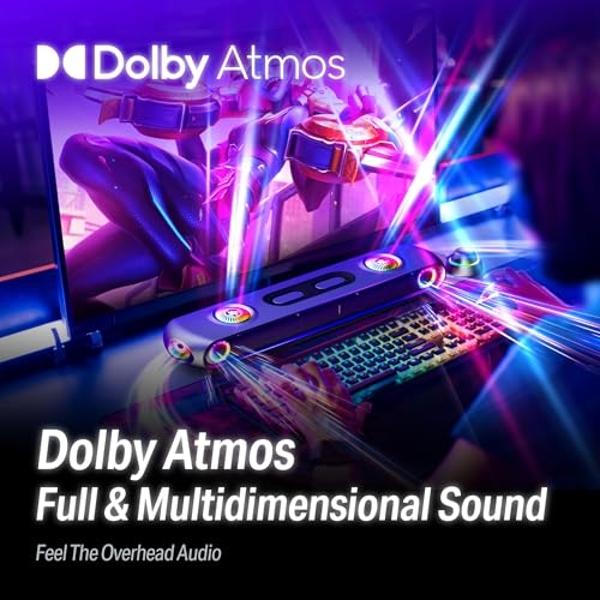 OXS Thunder Pro+ Gaming Soundbar with Wireless Satellite Neck Speaker, 7.1.2 Dolby Atmos Surround Sound System, Built-in Woofer, App Customization, RGB Effects, 3 Pro Gamer Modes, 