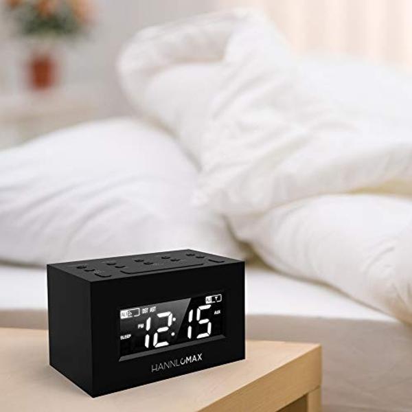 iHome Alarm Clock Radio with Bluetooth Speaker and Color Changing Lamp, USB Charging, and Speakerphone for Home, Office, or Dorm (IBT29BX6)