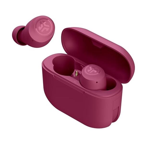 JLab Go Pop+ True Wireless Bluetooth Earbuds & Charging Case - Dark Pink, App Support, Dual Connect, IPX4 Sweat Resistance, Bluetooth 5 Connection, 3 EQ Sound Settings Signature, B