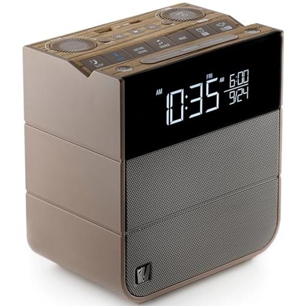 Soundfreaq Sound Rise II, SFQ-16: Bedside Alarm Clock Radio & Bluetooth Speaker, with Large Display Screen, FM Radio, Fast USB Charging, and Nature Sound