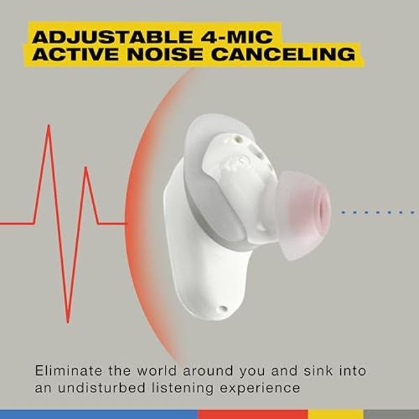 Skullcandy Method 360 ANC Wireless Earbuds, Sound by Bose, Bluetooth Headphones, Premium Noise Cancelling, Up to 40 Hrs Battery, Sweat and Water Resistant, Microphone for iPhone An