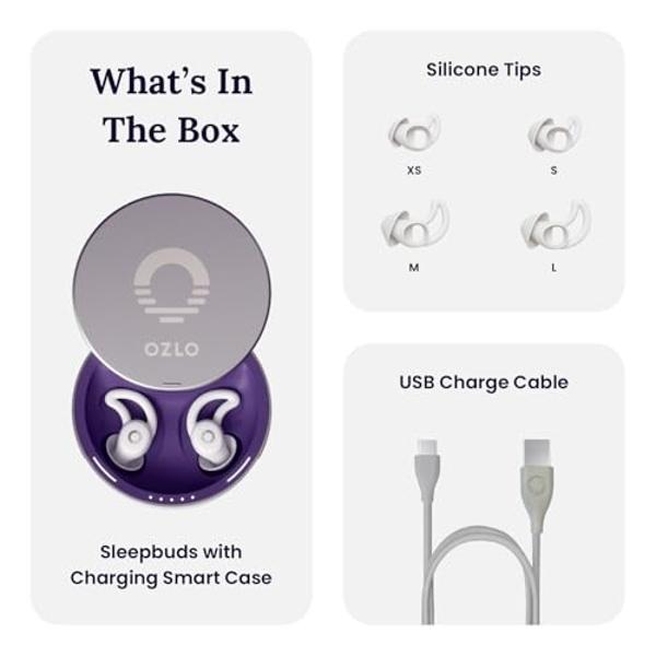 Ozlo Sleepbuds® | Comfortable Side Sleeper Headphones | Up to 10 Hours of Bluetooth LE Streaming | Science-Backed Sleep Sounds | Snore Blocking Comfortable Earbuds
