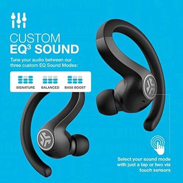 JLab JBuds Air Sport True Wireless Bluetooth Earbuds + Charging Case, Black, IP66 Sweat Resistance, Class 1 Bluetooth 5.0 Connection, 3 EQ Sound Settings JLab Signature, Balanced, 