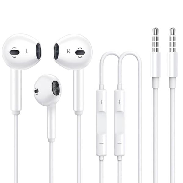 2 Pack Apple Earbuds [Apple MFi Certified] Headphones Earphones with 3.5mm Wired in Ear Headphone Plug(Built-in Microphone & Volume Control) Compatible with iPhone,iPad,iPod,PC,MP3