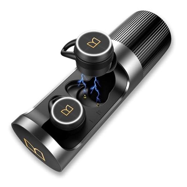 Monster Clarity 101 AirLinks Wireless Earbuds, Bluetooth 5.0 in-Ear Headphones with Charging Case, Stereo Earphones Deep Bass Sound, IPX5 Waterproof, Built-in Mic, Clear Call, Secu