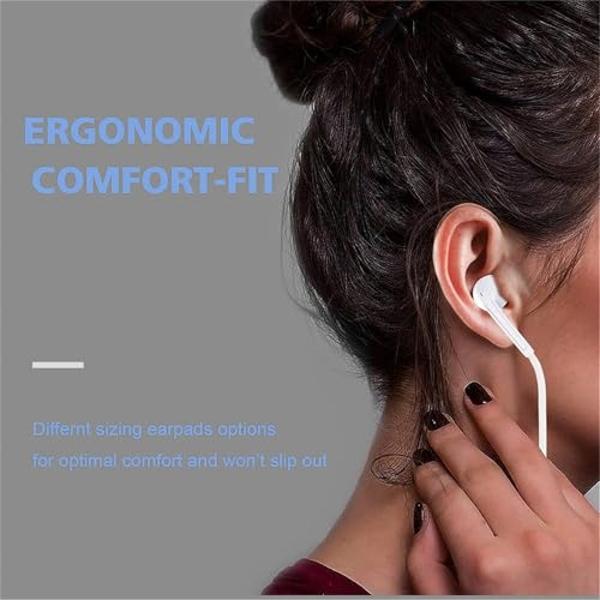 2 Pack USB C Headphones for iPhone 16, Type C Earbuds Wired Earbuds with Microphone & Remote Control Noise Cancelling Earphones, Compatible with iPhone 16 Pro Max, iPad Pro, Most U