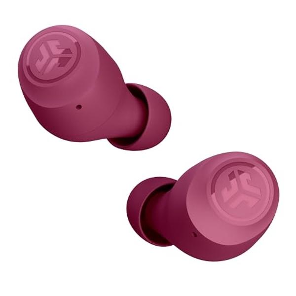 JLab Go Pop+ True Wireless Bluetooth Earbuds & Charging Case - Dark Pink, App Support, Dual Connect, IPX4 Sweat Resistance, Bluetooth 5 Connection, 3 EQ Sound Settings Signature, B