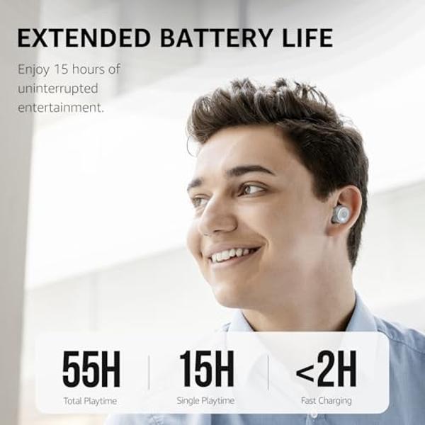 TOZO T10 Wireless Earbuds Bluetooth 5.3 Headphones, App Customize EQ, Ergonomic Design, 55H Playtime, Wireless Charging Case, IPX8 Waterproof Sound in-Ear Headset, 2025 New Version