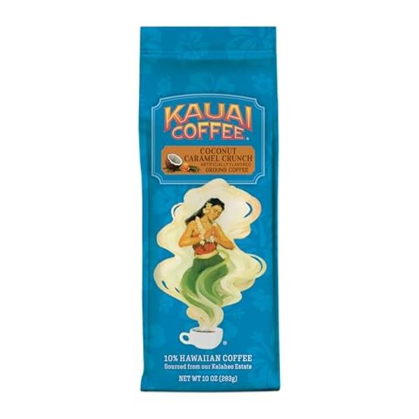 Kauai Coffee Coconut Caramel Crunch Medium Roast - Ground Coffee, 10 oz Package (pack of 1)
