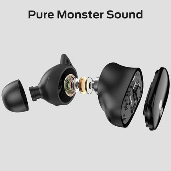Monster N-Lite 206 Bluetooth Wireless Earbuds in Ear Headphones, Bluetooth 5.4 Ear Buds Built-in Mic, Comfortable Fit, Touch Control, Type-C Fast Charging, IPX6 Waterproof, 25H Pla