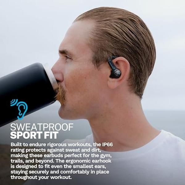 JLab Epic Sport ANC 3 True Wireless Bluetooth Earbuds for Active Workout, Hybrid Dual Drivers for Premium Sound, Hi-Res Audio, Spatial Audio, AAC, Sweatproof, 12+ Hours Playtime, G