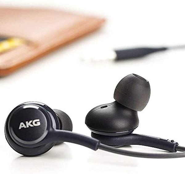 Samsung AKG Earbuds Original 3.5mm in-Ear Headphones with Remote & Mic for Galaxy A71, A31, Galaxy S10, S10e, Note 10, Note 10+, S10 Plus, S9 - Braided, Includes Velvet Carrying Po