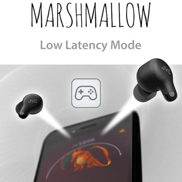 JVC Marshmallow True Wireless Earbuds - Bluetooth 5.3 in-Ear Earbud Headphones for iPhone/Android - IPX4 Water Resistant - 28 Hr Playtime with Compact Charging Case, S/M/L Memory F