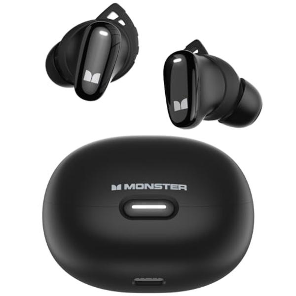 Monster N-Lite 206 Bluetooth Wireless Earbuds in Ear Headphones, Bluetooth 5.4 Ear Buds Built-in Mic, Comfortable Fit, Touch Control, Type-C Fast Charging, IPX6 Waterproof, 25H Pla