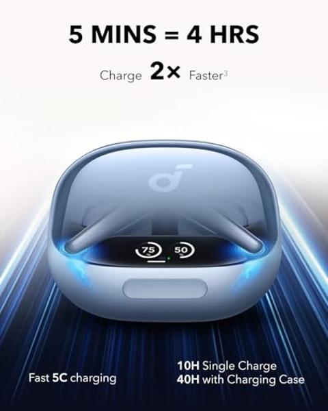Soundcore Liberty 4 Pro by Anker, Noise Cancelling Wireless Earbuds, 7-Sensor and Real-Time Adaptive Noise Cancelling, 2× Faster Charging, Studio-Level Hi-Fi Music, Clear Calls wit