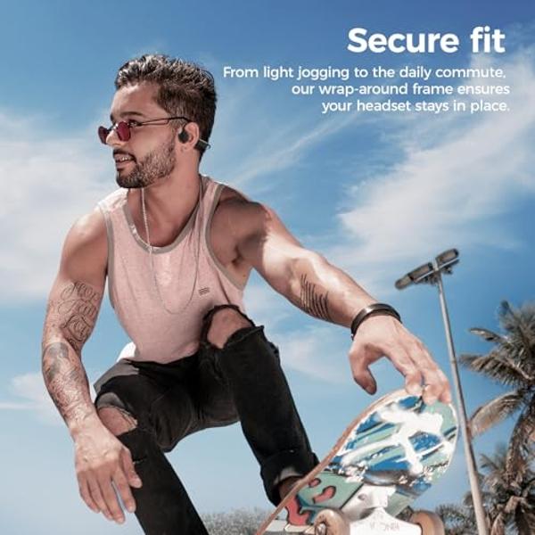 Bone Conduction Headphones, Wireless Bluetooth Open-Ear Sports Headphones with Mic, Type-C Quick Charging Long Battery Life, Upgrade Waterproof Earphones for Running, Walking, Cycl