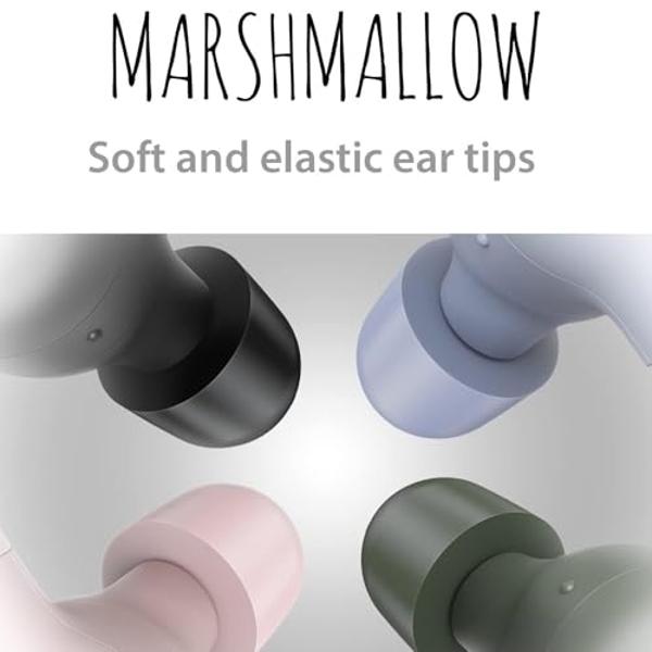JVC Marshmallow True Wireless Earbuds - Bluetooth 5.3 in-Ear Earbud Headphones for iPhone/Android - IPX4 Water Resistant - 28 Hr Playtime with Compact Charging Case, S/M/L Memory F