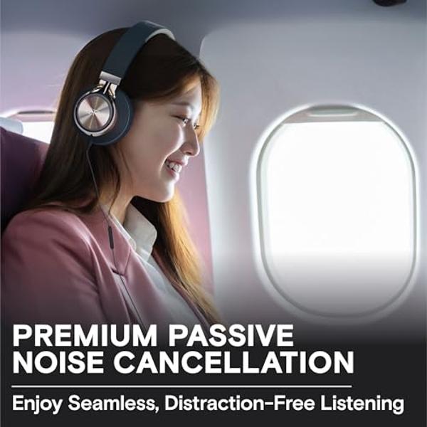COMEXION Trucker Bluetooth Headset V5.0, Wireless Headset with Noise Canceling&Mute Microphone for Cell Phones, On Ear Bluetooth Headphone for Computer, Zoom Meetings, Skype, Home 