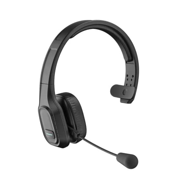 COMEXION Trucker Bluetooth Headset V5.0, Wireless Headset with Noise Canceling&Mute Microphone for Cell Phones, On Ear Bluetooth Headphone for Computer, Zoom Meetings, Skype, Home 