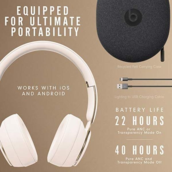 Beats Solo Pro Wireless NC On-Ear Headphones - More Matte Collection Ivory (Renewed)