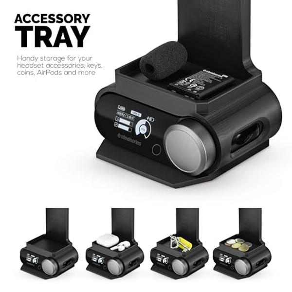 BRAINWAVZ Headphone Stand Designed for Steelseries Arctis Nova Pro Wireless Headsets with Dock for The Wireless Base Station (HPS01)