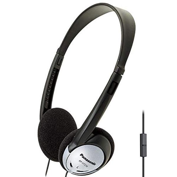 Panasonic Headphones, On-Ear Lightweight Earphones with Microphone and XBS for Extra Bass and Clear, Natural Sound, 3.5mm Jack for Phones and Laptops, Work from Home - RP-HT21M (Bl