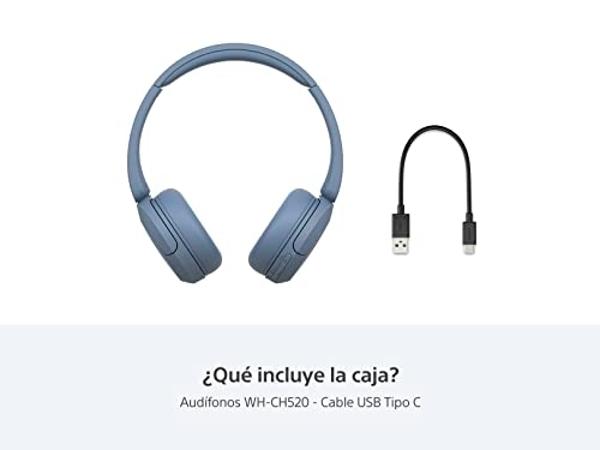 Sony WH-CH520 Best Wireless Bluetooth On-Ear Headphones with Microphone for Calls and Voice Control, Up to 50 Hours Battery Life with Quick Charge Function, Includes USB-C Charging