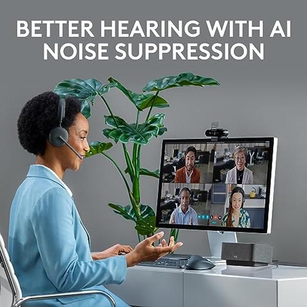 Logitech Zone 950 Premium Noise Canceling Headset with Hybrid ANC, Bluetooth, USB-C, USB-A, Certified for Zoom, Google Meet, Google Voice, and Fast Pair - Graphite