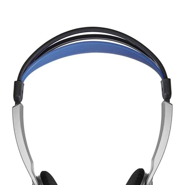 Koss KTXPro1 Titanium On-Ear Portable Headphones, Volume Control, Ultra Lightweigt Design, Silver Black and Blue
