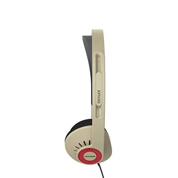 Koss KPH30iRB On-Ear Headphones, in-Line Microphone and Touch Remote Control, Retro Sytle, D-Profile Design, Wired with 3.5mm Plug, Rhythm Beige