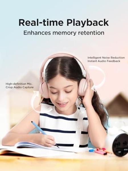 1MORE Kids Bluetooth Wireless Headphones - HQ20 SonoFlow Mini Over Ear Headphones, Safe Volume, 65H Playtime, Foldable&Comfortable, Microphone for Call, Android and iOS Compatible(