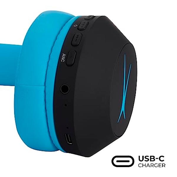 Altec Lansing Kid Safe Noise Cancelling Wireless Headphones 15H Battery, 85dB Volume Limit, Foldable Design Powerful Sound, Active Noise Cancellation Perfect for Kids Ages 7+