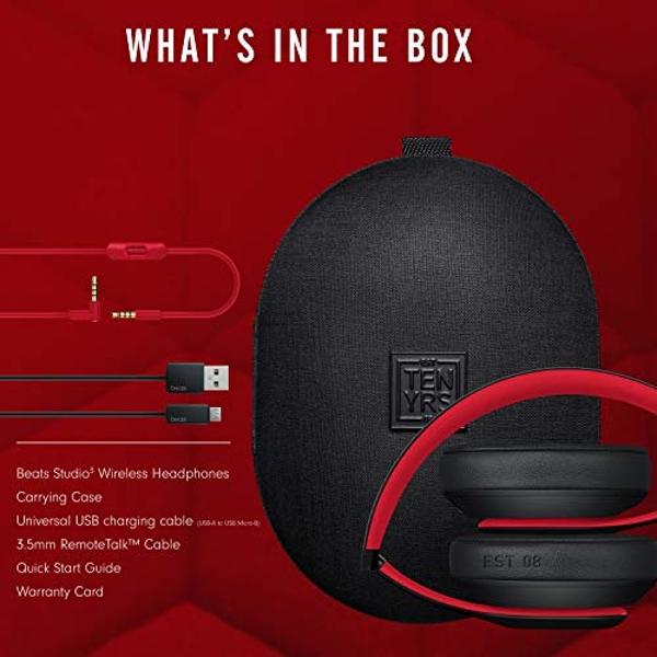 Beats Studio3 Decade Collection Wireless Over-Ear Headphones - Defiant Black/Red (Renewed)